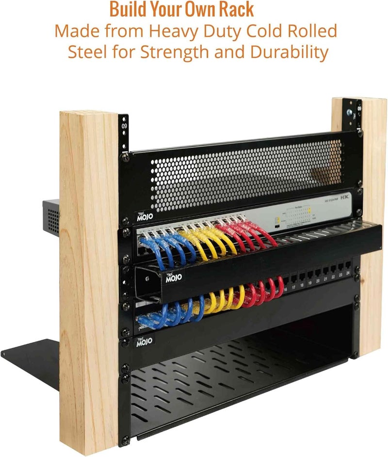 Tecmojo 2U Vertical Rack Rail Pair Kit DIY Rack Rails Kit, 12-24 Screws Included to Mount Equipment 2U-20U - Image 3